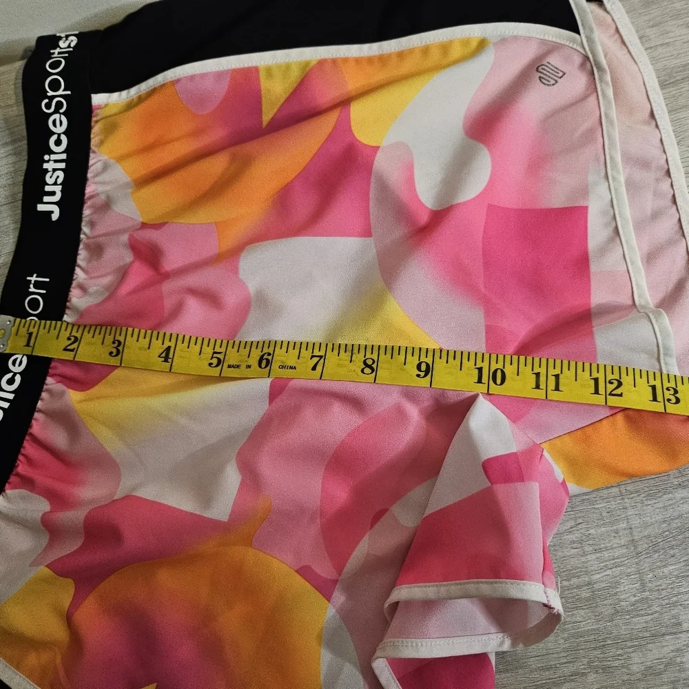 Justice Girls Board Swim Shorts Sport Camo XL 16/18 Pink Orange Lined